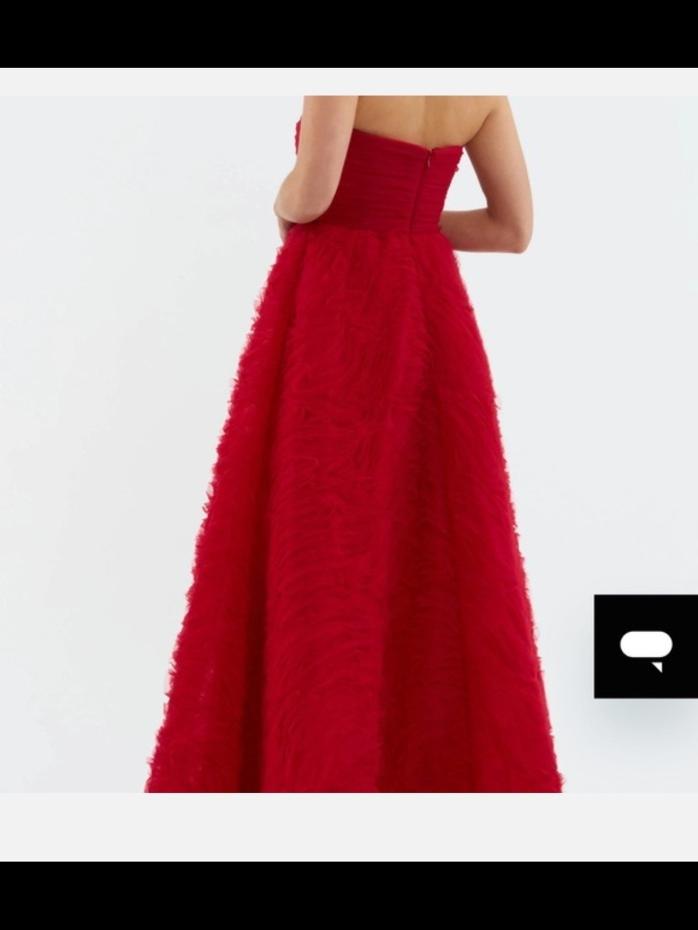 Rebecca Vallance Red Strapless Textured Ball Gown - Picture 3 of 7